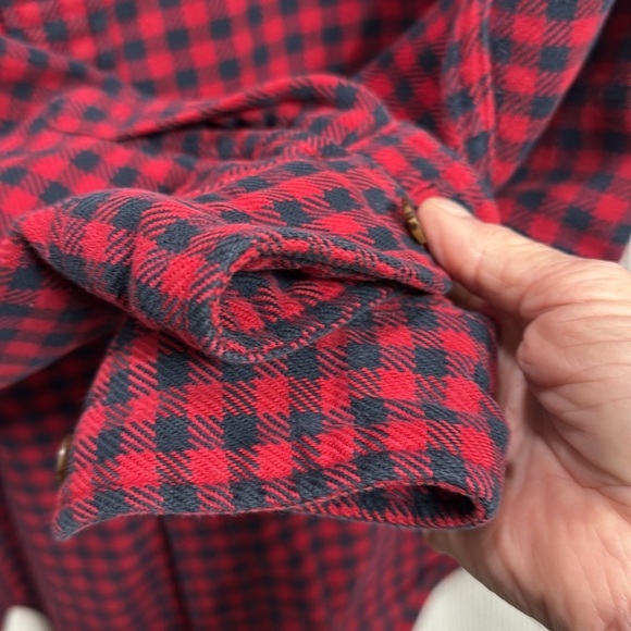 Abercrombie & Fitch VTG Flannel mini buffalo check Red/blue Men’s SZ L Classic - Picture 7 of 9
